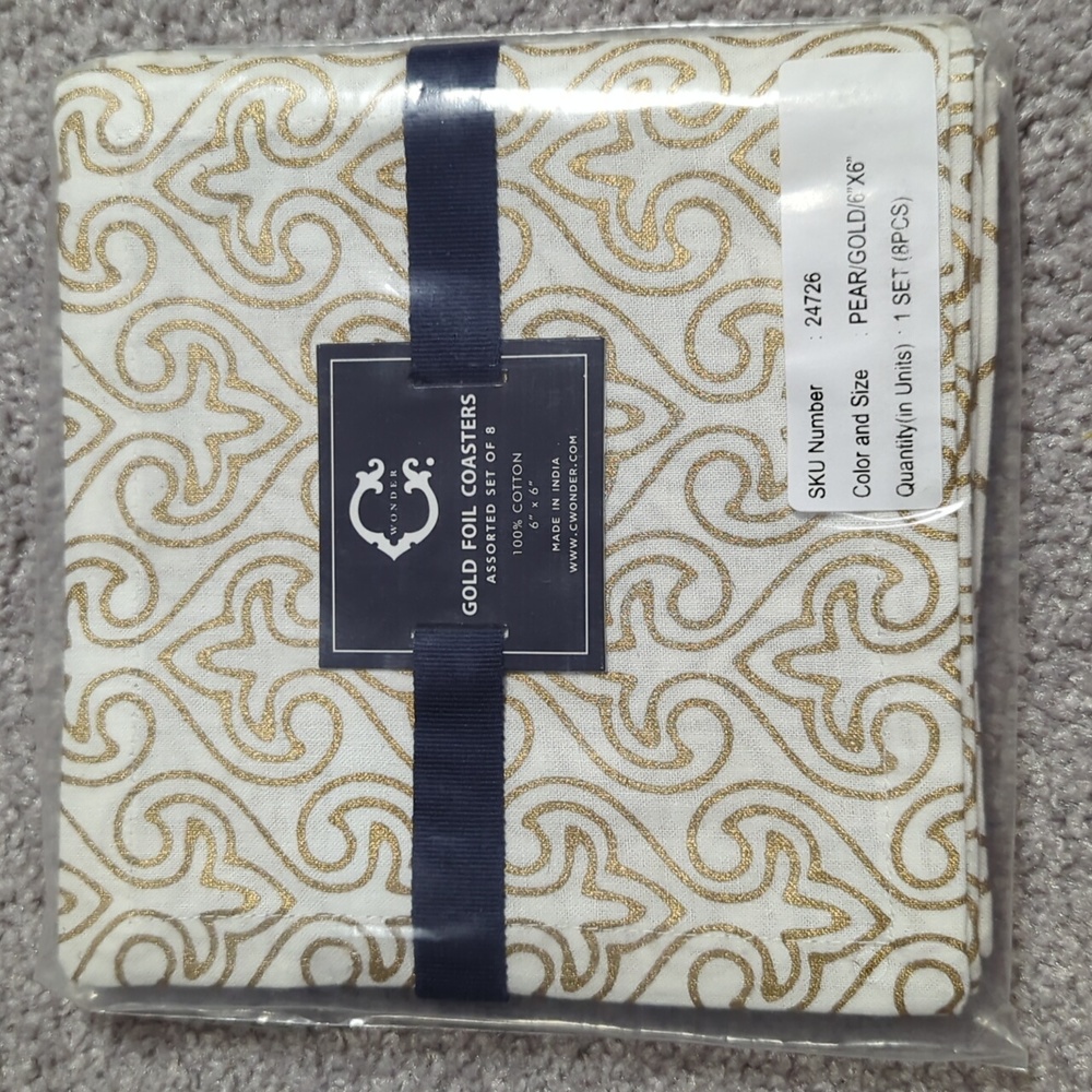 Gold Foil Coasters Set of 6